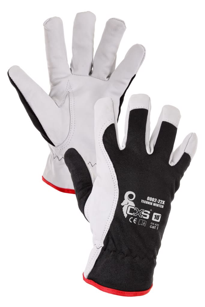 Zimní kombinované rukavice TECHNIK WINTER,  černo-bílé Canis 