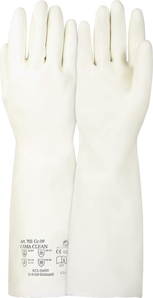 Přírodní latexové protichemické rukavice Cama Clean 