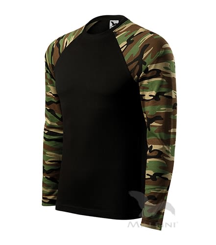 Unisex tričko Camouflage LS, camouflage brown Adler 