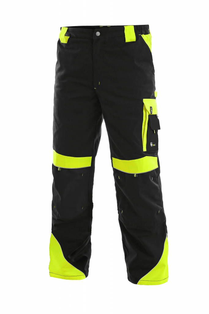Pánské pracovní kalhoty do pasu CXS SIRIUS BRIGHTON Canis, černo-žlutá 