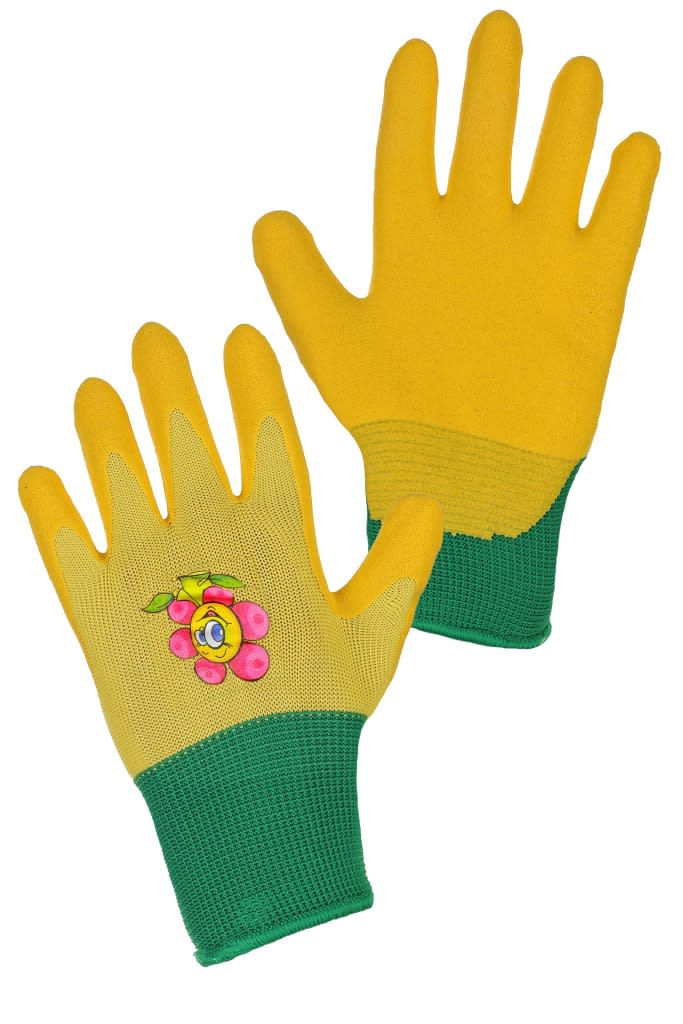 Dětské rukavice DRAGO, dětské, máčené v nitrilu, žluté Canis 