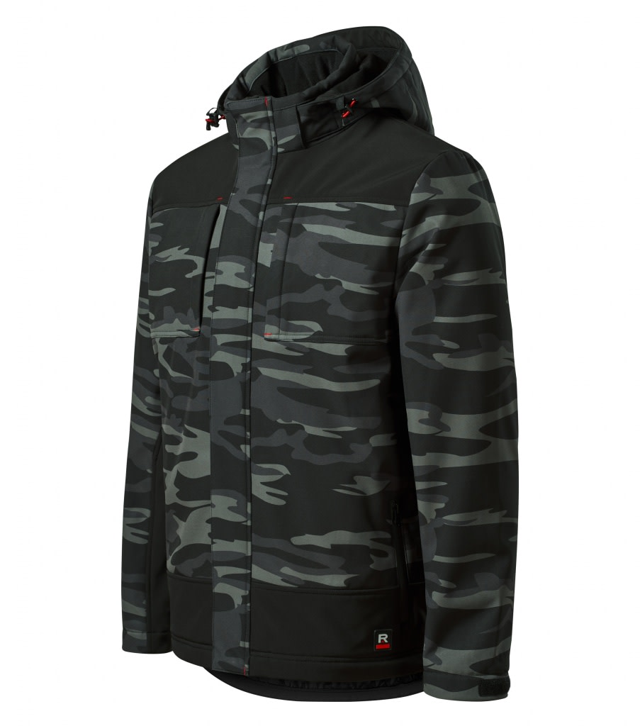 Pánská zimní softshellová bunda VERTEX camouflage dark grey Malfini 